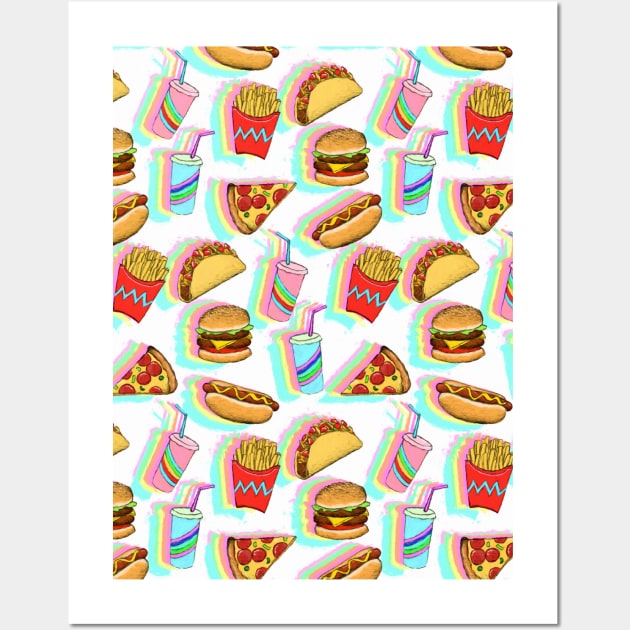 Rainbow Fast Food Wall Art by micklyn